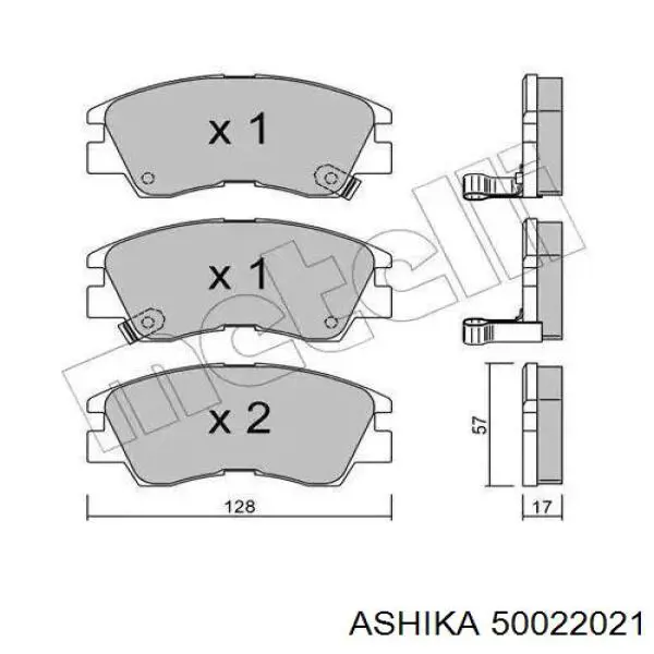Гальмівні колодки Ashika 50022021 ціна, від 26.31 USD