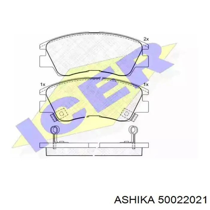 Купити 50022021 Ashika Колодки гальмівні передні, дискові