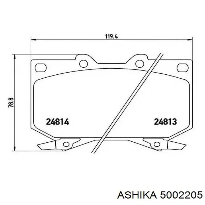 Гальмівні колодки Ashika 5002205 ціна, від 30.41 USD