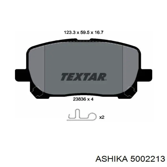 Гальмівні колодки Ashika 5002213 ціна, від 22.78 USD