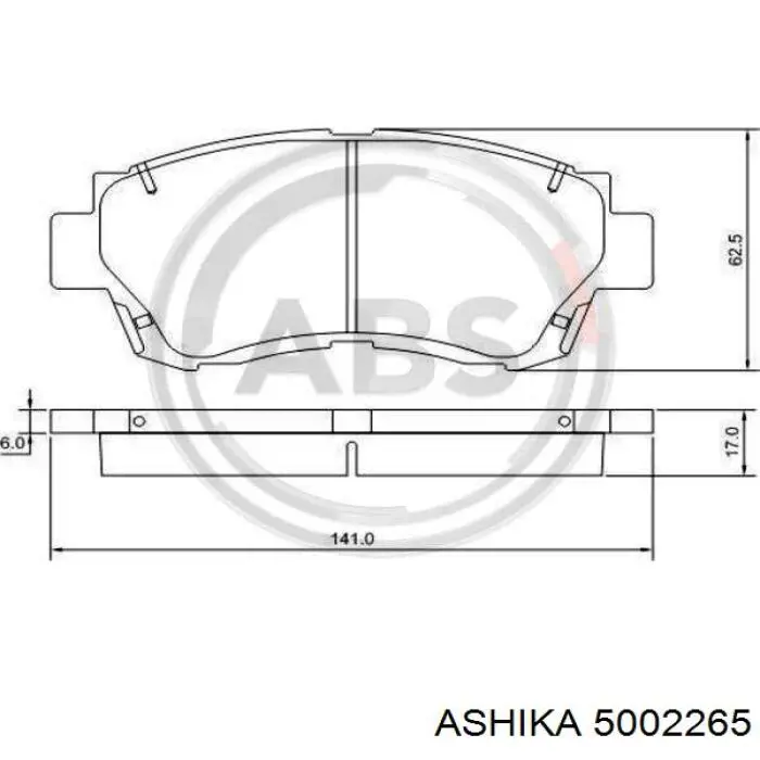 Колодки гальмівні передні, дискові 5002265 Ashika