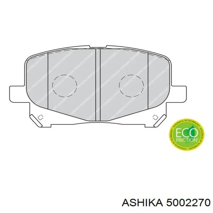 5002270 Ashika колодки гальмівні передні, дискові