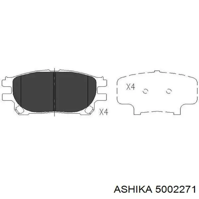 Колодки гальмівні передні, дискові 5002271 Ashika