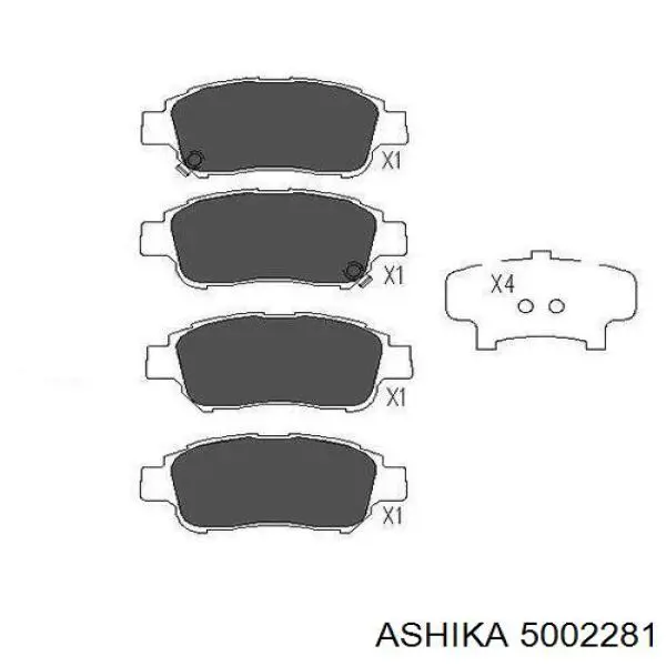 Гальмівні колодки Ashika 5002281 ціна, від 15.74 USD