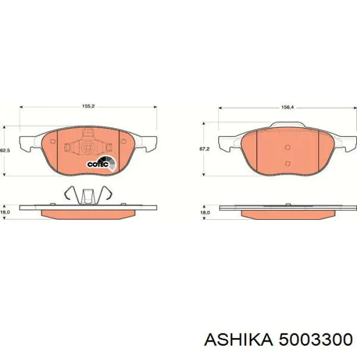 Передні тормозні колодки 5003300 Ashika