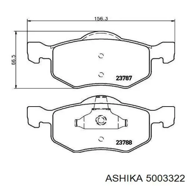 Купити 5003322 Ashika Колодки гальмівні передні, дискові