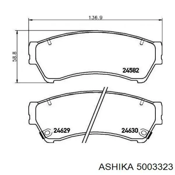 Купити 5003323 Ashika Колодки гальмівні передні, дискові