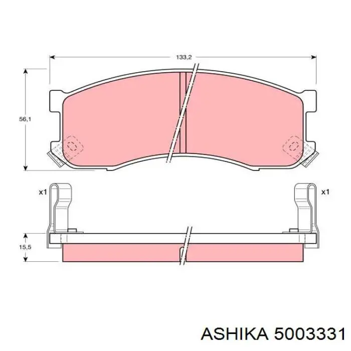 Колодки гальмівні передні, дискові 5003331 Ashika