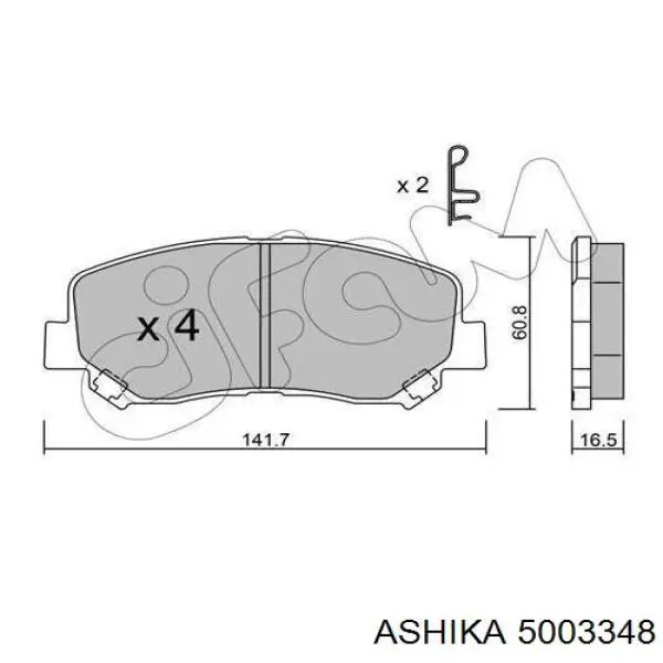 Колодки гальмівні передні, дискові 5003348 Ashika