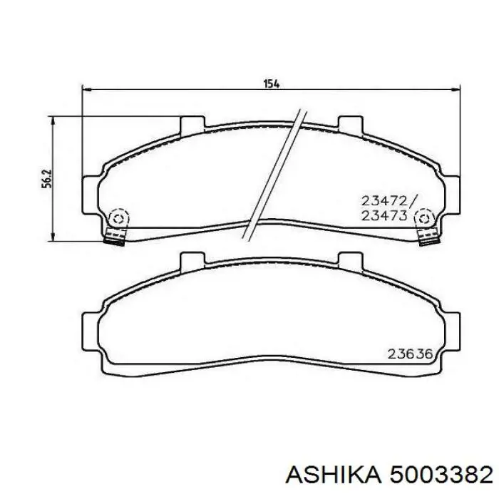 Купити 5003382 Ashika Колодки гальмівні передні, дискові