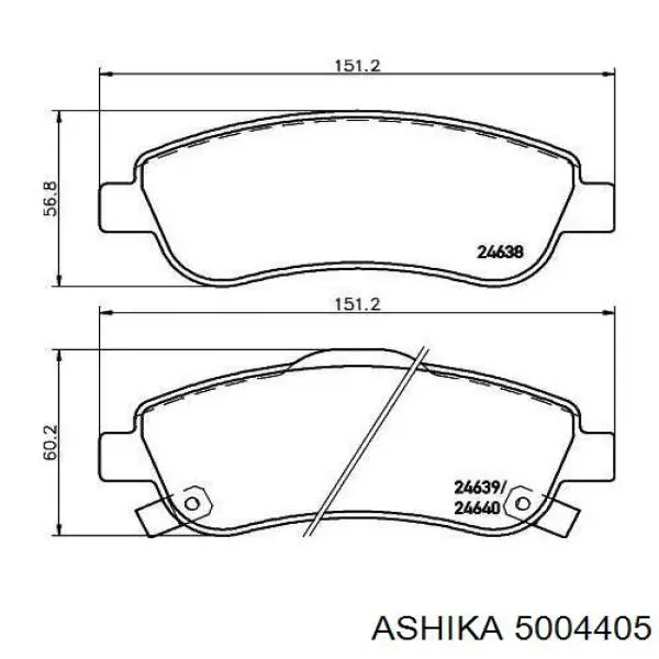 Купити 5004405 Ashika Колодки гальмівні передні, дискові