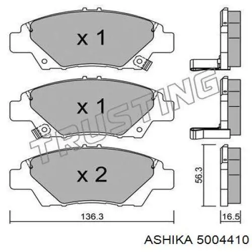 Гальмівні колодки Ashika 5004410 ціна, від 29.07 USD