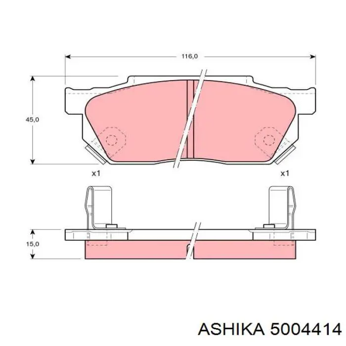5004414 Ashika колодки гальмівні передні, дискові