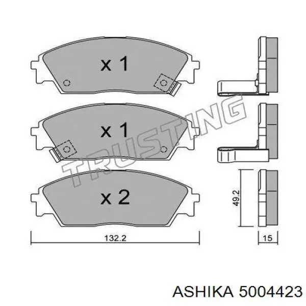 Купити 5004423 Ashika Колодки гальмівні передні, дискові