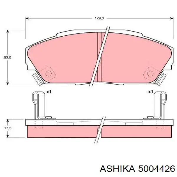 5004426 Ashika колодки гальмівні передні, дискові