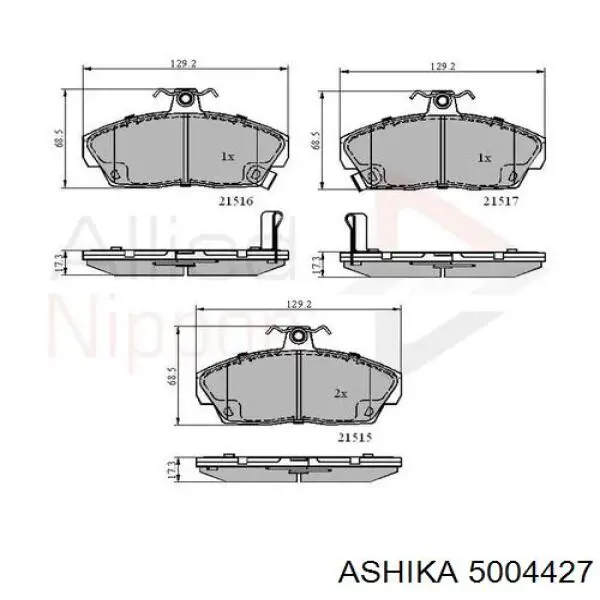 Гальмівні колодки Ashika 5004427 ціна, від 20.94 USD