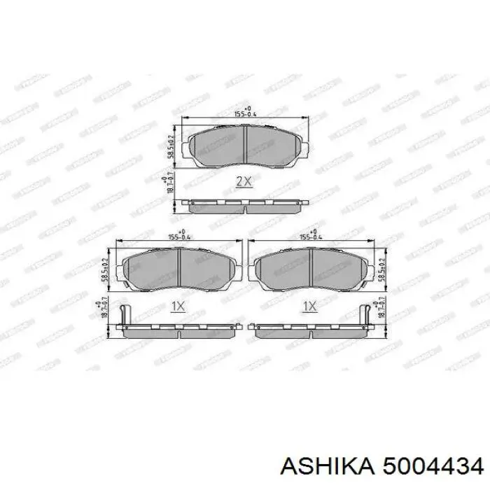 Гальмівні колодки Ashika 5004434 ціна, від 29.95 USD