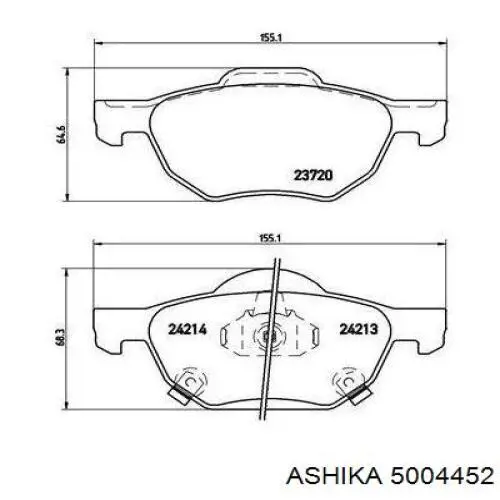 Тормозні колодки Ashika 5004452