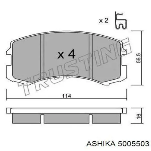 Колодки гальмівні передні, дискові 5005503 Ashika