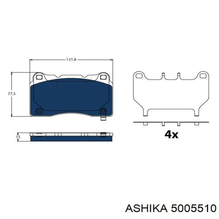 5005510 Ashika Передні гальмівні колодки