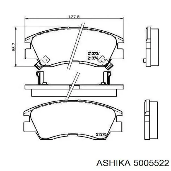 Гальмівні колодки Ashika 5005522 ціна, від 9.54 USD