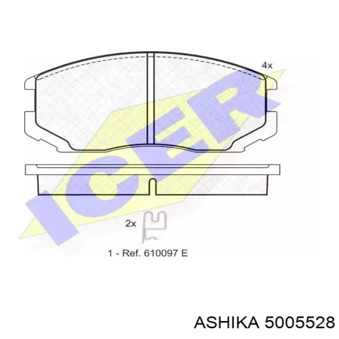 Купити 5005528 Ashika Колодки гальмівні передні, дискові