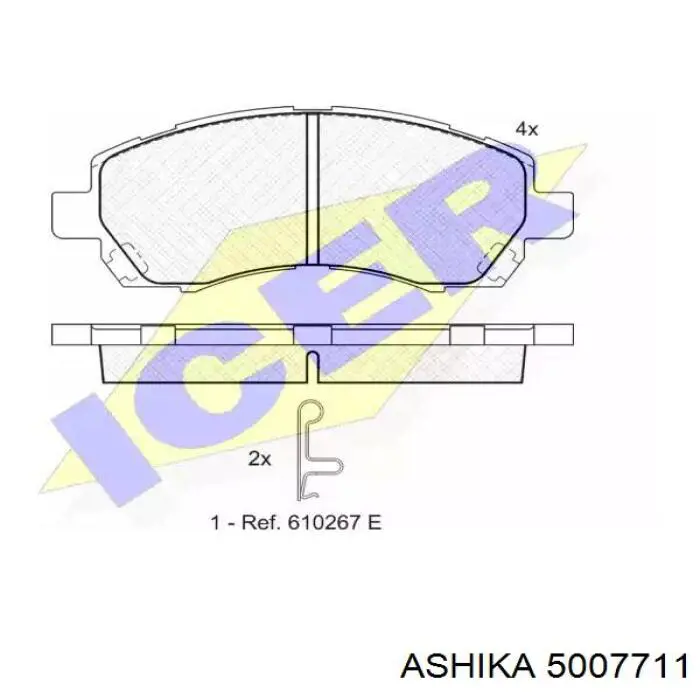 Гальмівні колодки Ashika 5007711 ціна, від 17.02 USD