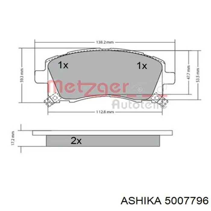 Тормозні колодки Ashika 5007796