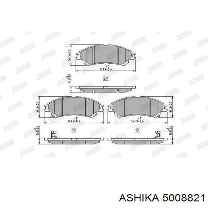 Колодки гальмівні передні, дискові 5008821 Ashika