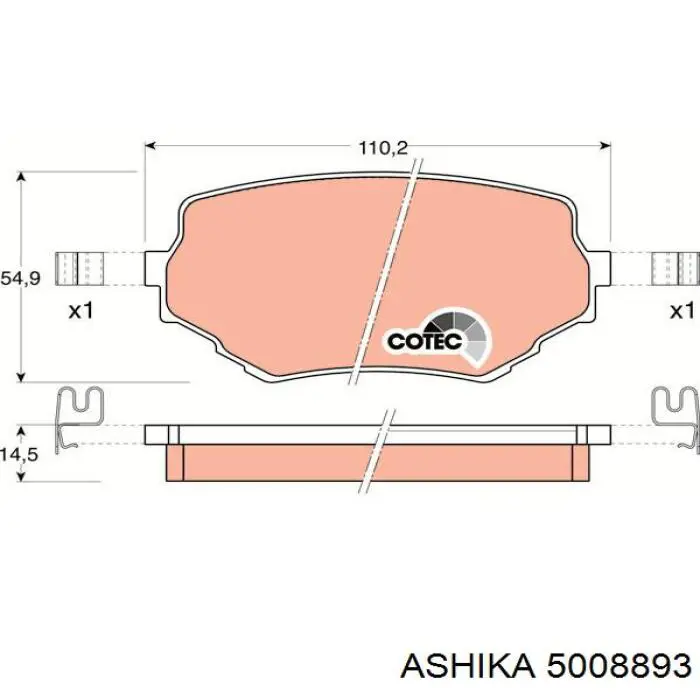 Гальмівні колодки Ashika 5008893 ціна, від 19.28 USD