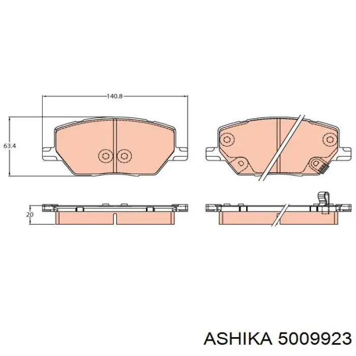 Купити 5009923 Ashika Колодки гальмівні передні, дискові