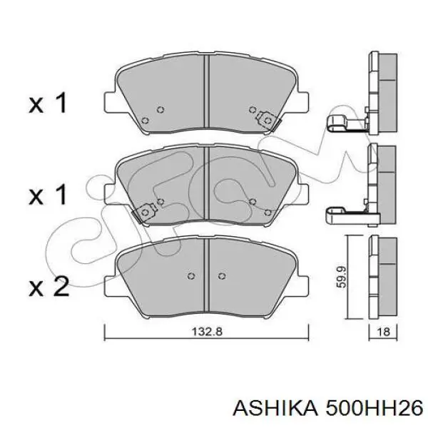 Купити 500HH26 Ashika Колодки гальмівні передні, дискові