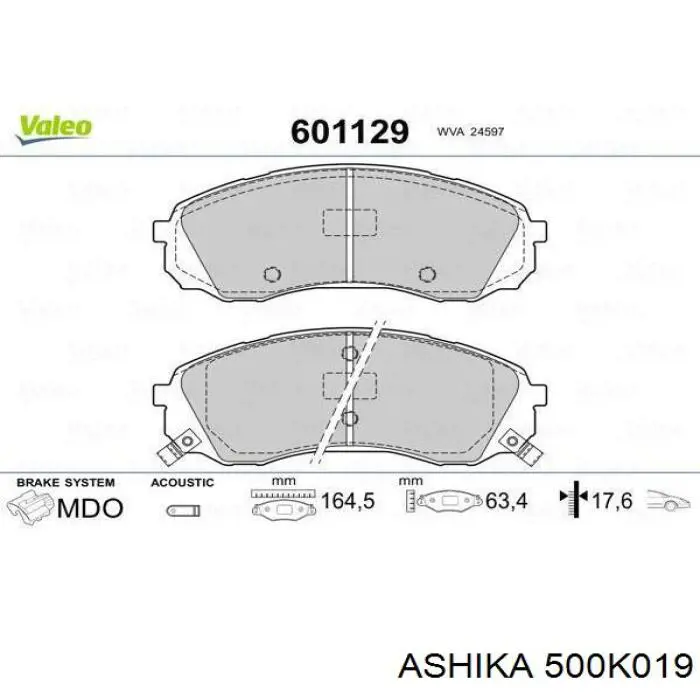 Гальмівні колодки Ashika 500K019 ціна, від 28.18 USD