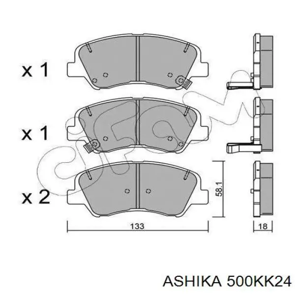 Гальмівні колодки Ashika 500KK24 ціна, від 22.60 USD