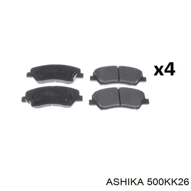 500KK26 Ashika колодки гальмівні передні, дискові