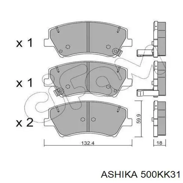 Гальмівні колодки Ashika 500KK31 ціна, від 30.44 USD