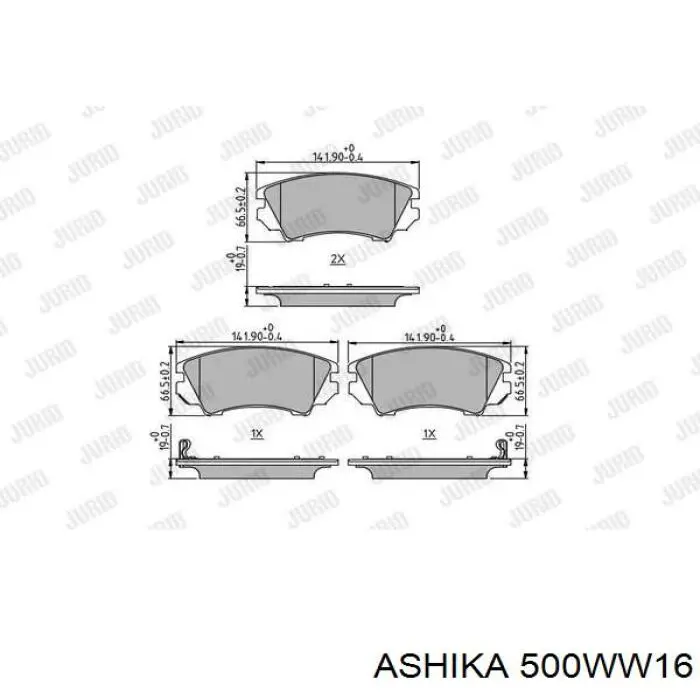 Гальмівні колодки Ashika 500WW16 ціна, від 25.31 USD