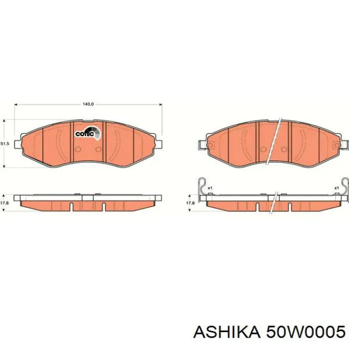Гальмівні колодки Ashika 50W0005 ціна, від 19.08 USD