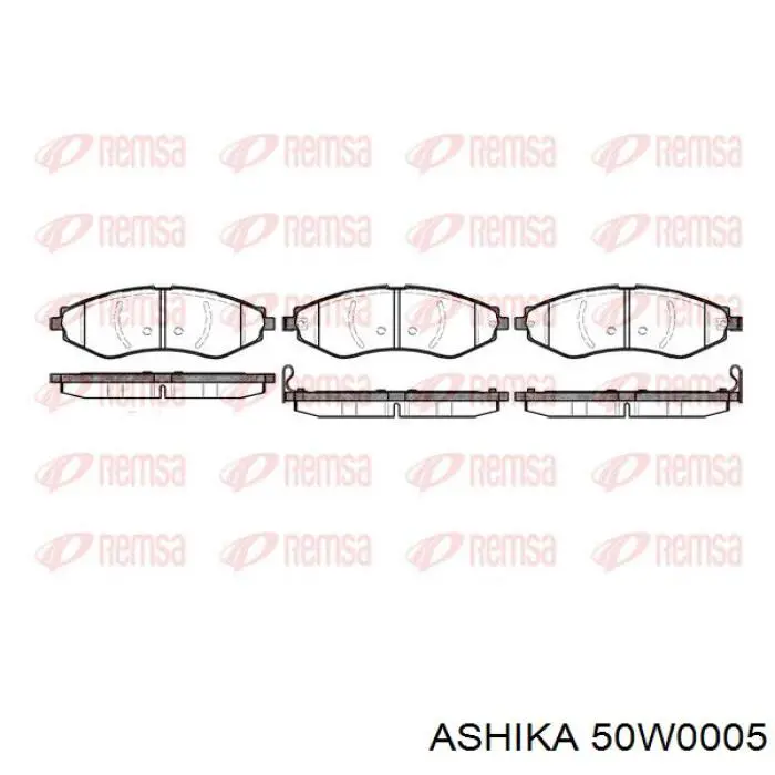 Купити 50W0005 Ashika Колодки гальмівні передні, дискові
