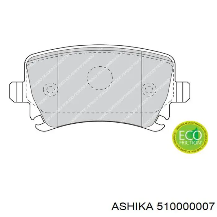 510000007 Ashika Колодки гальмівні задні, дискові
