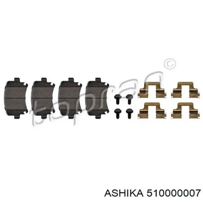 Задні гальмівні колодки 510000007 Ashika