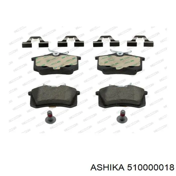 Задні гальмівні колодки 510000018 Ashika