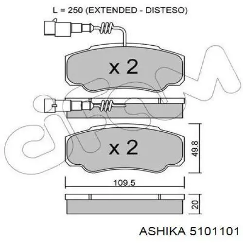 Задні гальмівні колодки Ashika 5101101 ціна, від 28.00 USD