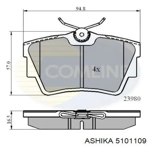 Задні дискові колодки Ashika 5101109