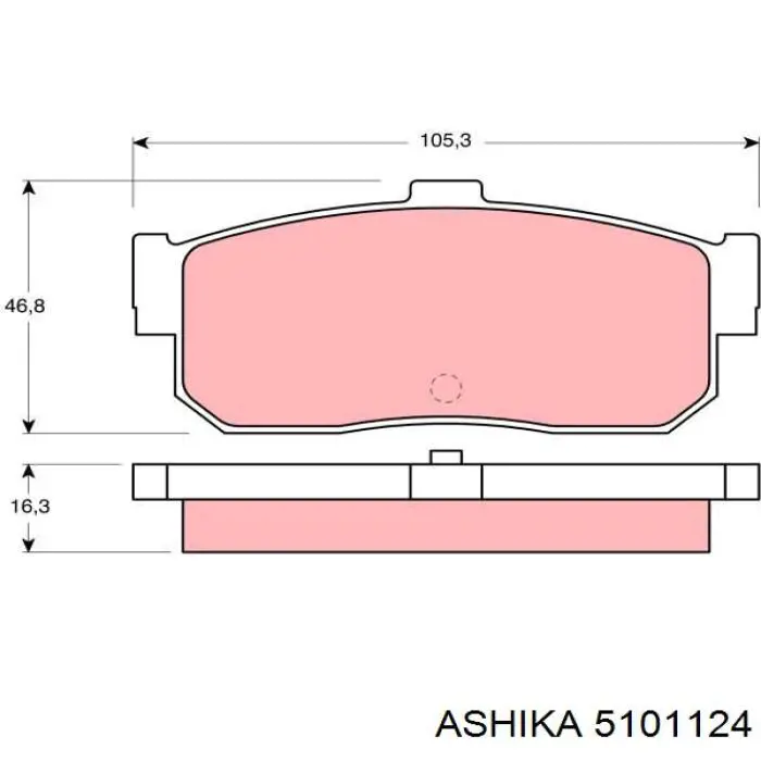 5101124 Ashika Колодки гальмівні задні, дискові