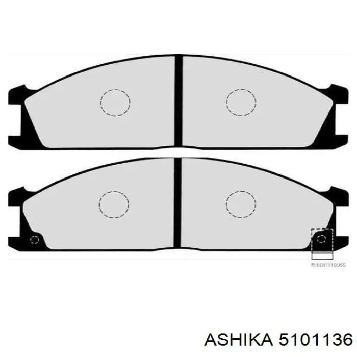 Колодки гальмові задні, дискові 5101136 Ashika