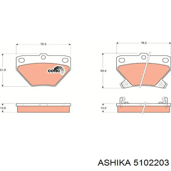 Задні гальмівні колодки Ashika 5102203 ціна, від 15.22 USD