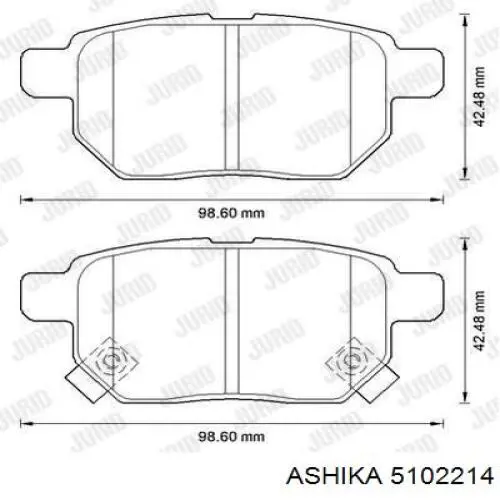 Задні гальмівні колодки 5102214 Ashika