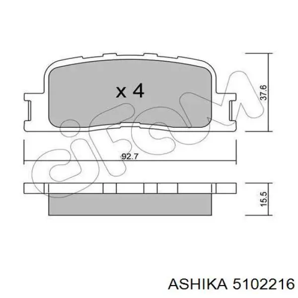 Задні гальмівні колодки Ashika 5102216 ціна, від 17.10 USD