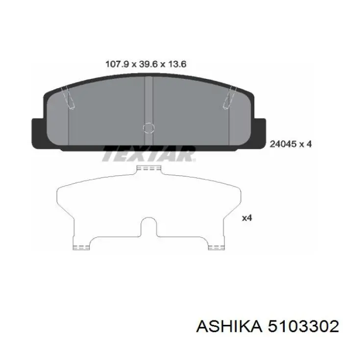 Задні гальмівні колодки Ashika 5103302 ціна, від 15.07 USD
